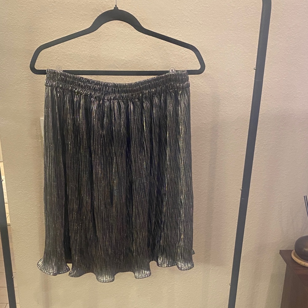 Silver & Black Pleated Skirt